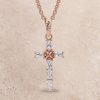 Jewelry * | Montana Silversmiths Entwined Rose Gold Brilliant Cross Necklace