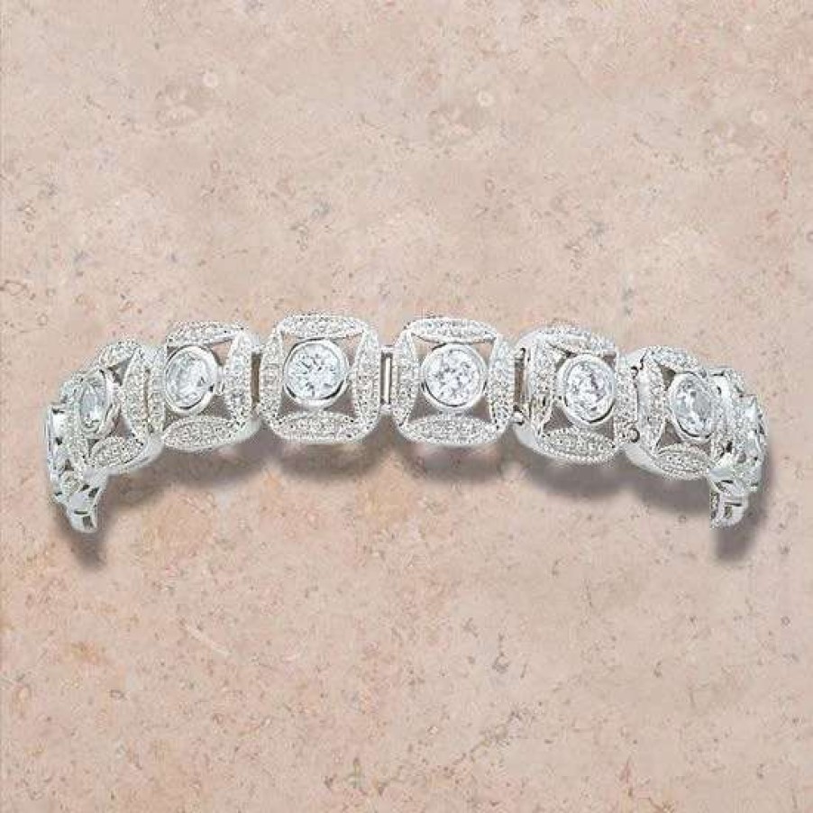 Jewelry * | Montana Silversmiths Square Cz Link Bracelet