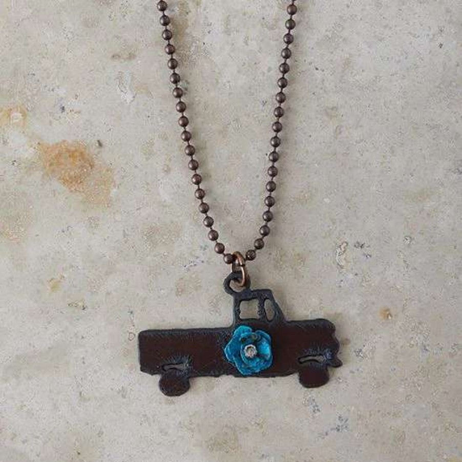 Jewelry * | Pewter Truck Necklace