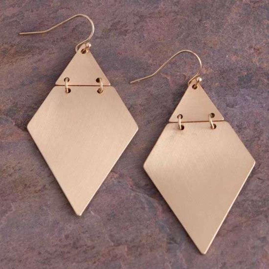 Jewelry * | Matte Gold Triangle Earring