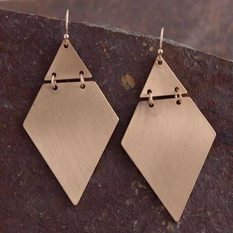 Jewelry * | Matte Gold Triangle Earring