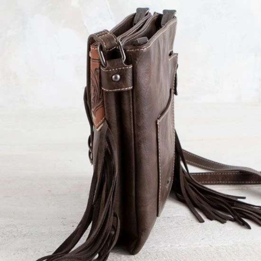 Handbags * | Montana West Willow Fringe Concealed Carry Crossbody