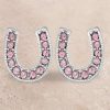 Jewelry * | Montana Silversmiths Pink Crystal Horseshoe Earrings