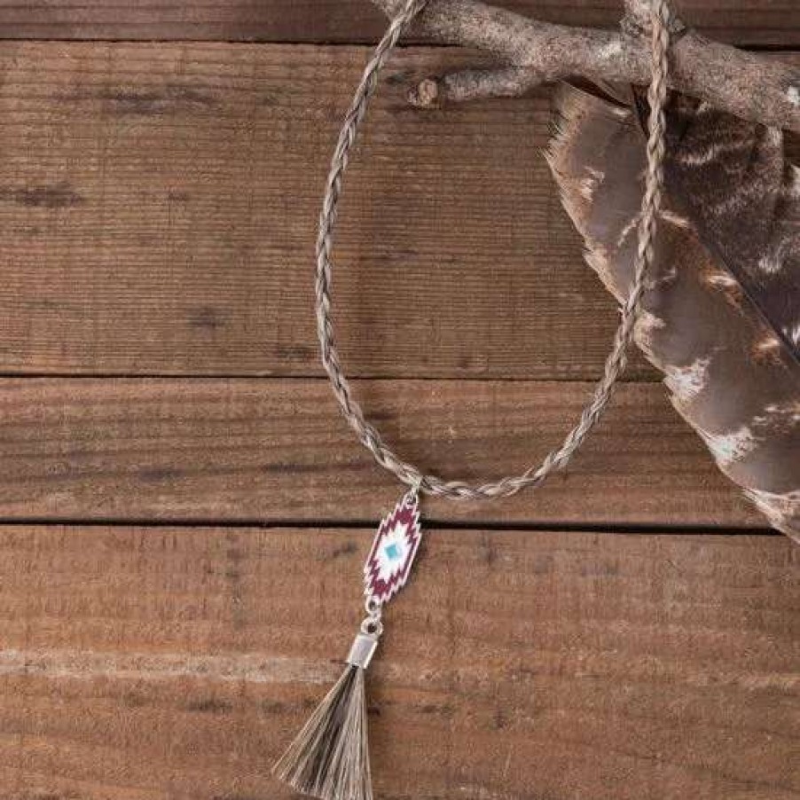 Jewelry * | Cowboy Collectibles Taos Horsehair Aztec Choker