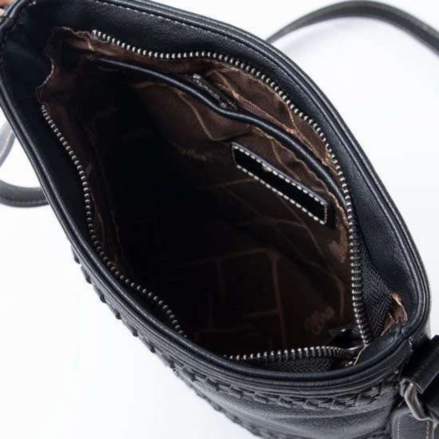 Handbags * | Wrangler Black Stitched Concealed Carry Crossbody