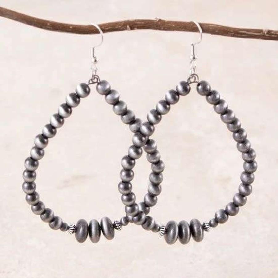 Jewelry * | West And Company Navajo Pearl Hoop Earrings