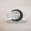 Jewelry * | Kelly Herd Black Cz Buckle Ring