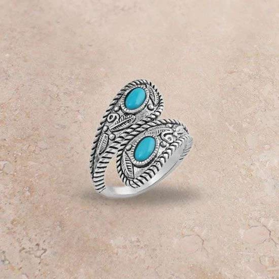 Jewelry * | Montana Silversmiths Balancing The Whole Turquoise Open Ring