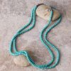 Jewelry * | West And Company Turquoise Saucer Beaded Necklace