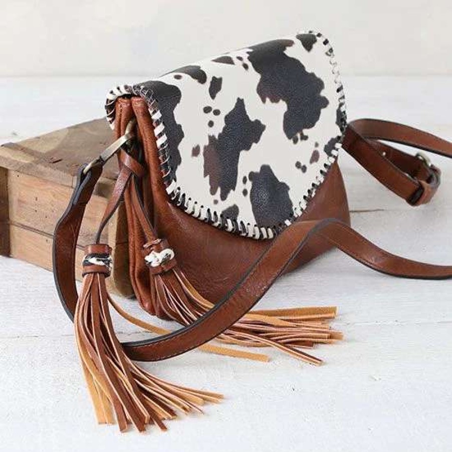 Handbags * | Sloane Cow Print Crossbody