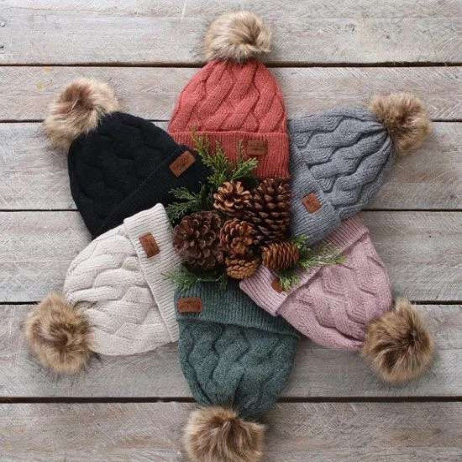 Winter Accessories * | Gray Mainstay Pom Hat