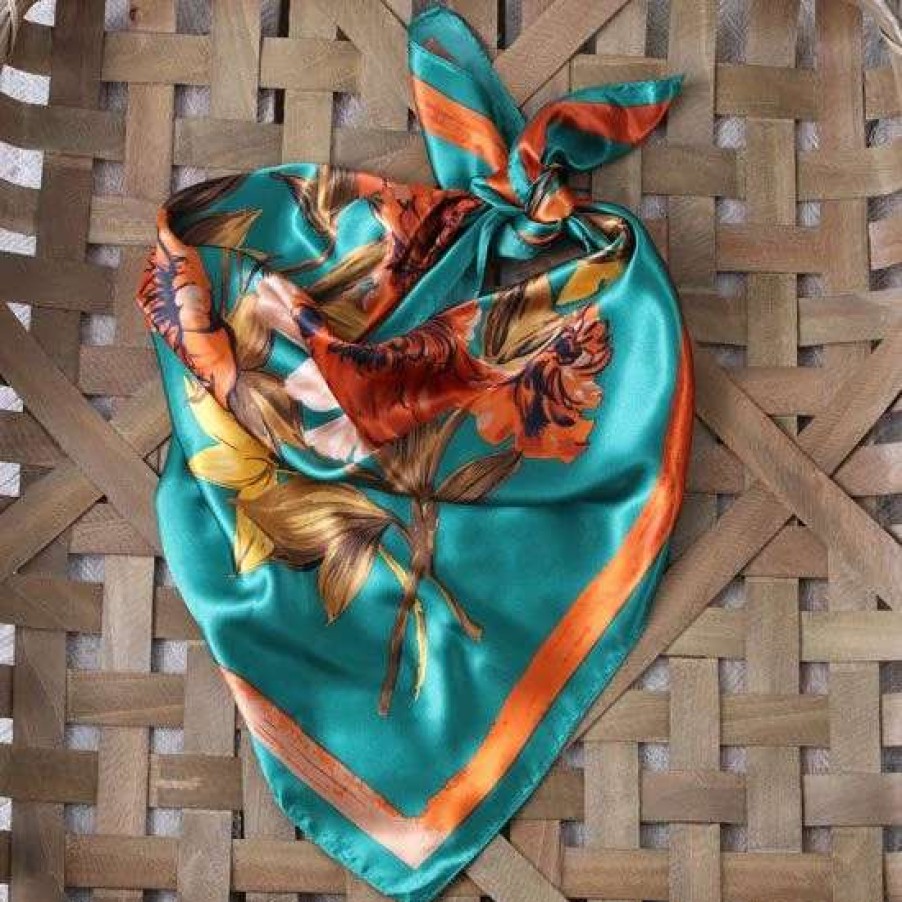 Scarves * | Orange Floral Wild Rag