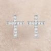 Jewelry * | Montana Silversmiths Quiet Faith Tiny Crystal Cross Earrings