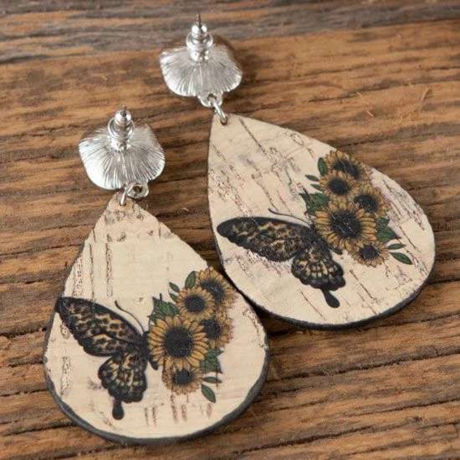 Jewelry * | Pink Panache Butterfly Statement Earrings