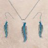 Jewelry * | Opal Feather Necklace Set By Montana Silversmiths