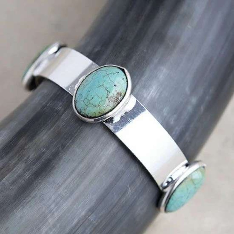 Jewelry * | West And Company Turquoise Stone Bracelet