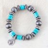 Jewelry * | West And Company Navajo Peal And Turquoise Bracelet