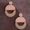 Jewelry * | Brown Wood And Gold Hoop Earring