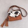 Handbags * | Cow Print Fringe Crossbody Bag