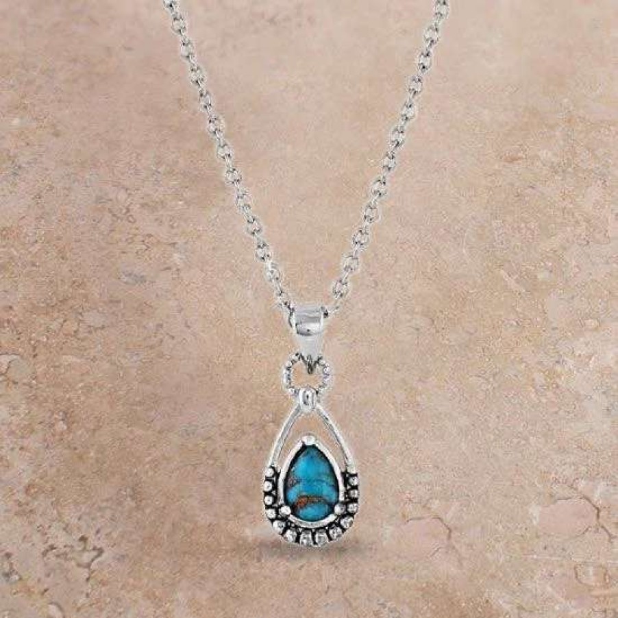 Jewelry * | Montana Silversmiths Touch Of Turquoise Necklace