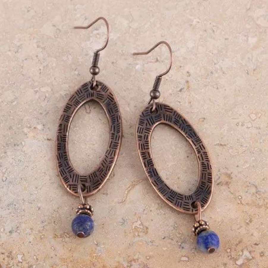 Jewelry * | Jewelry Junkie Frosted Blue Lapis Drop Earrings