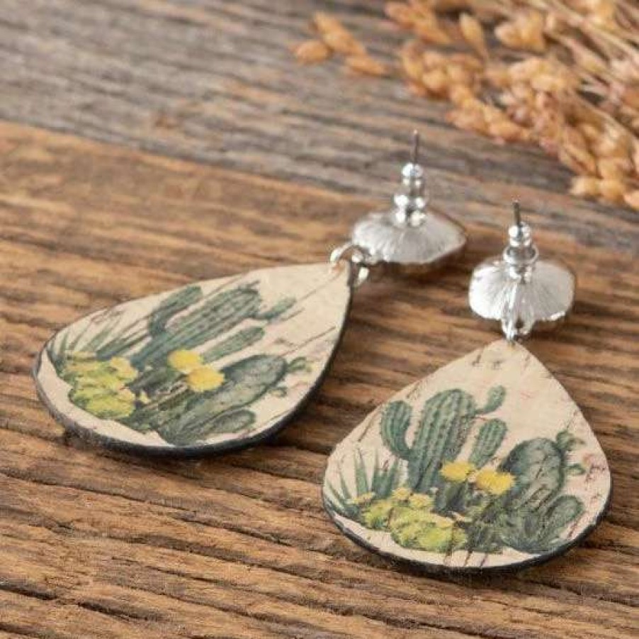 Jewelry * | Pink Panache Catus Statement Earrings