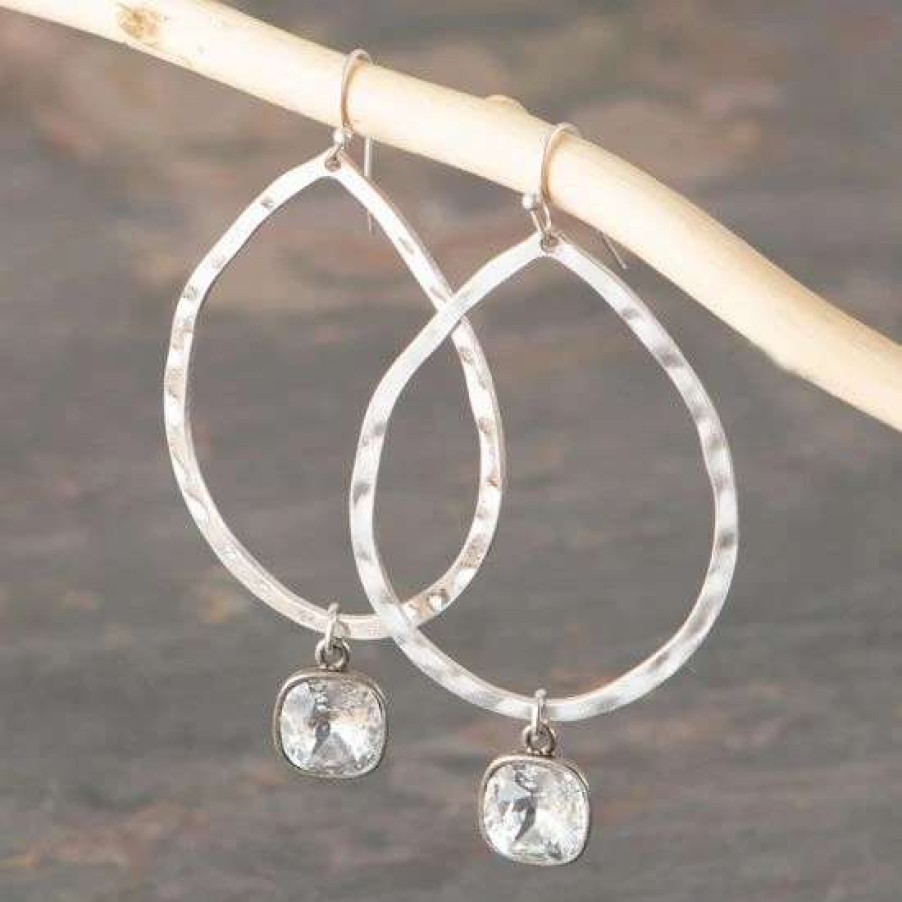 Jewelry * | Pink Panache Silver Hoop Earring