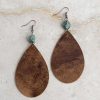 Jewelry * | Jewelry Junkie Barn Party Turquoise And Leather Teardrop Earrings