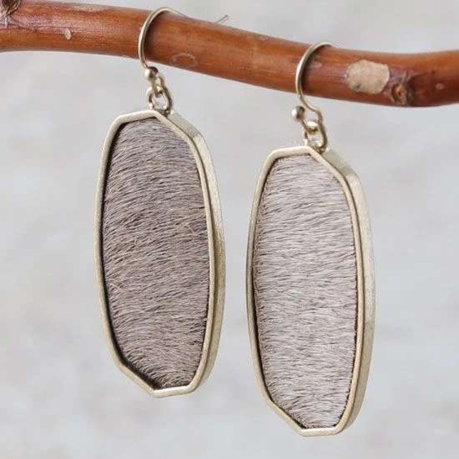 Jewelry * | Hair On Gold Geometric Earrings