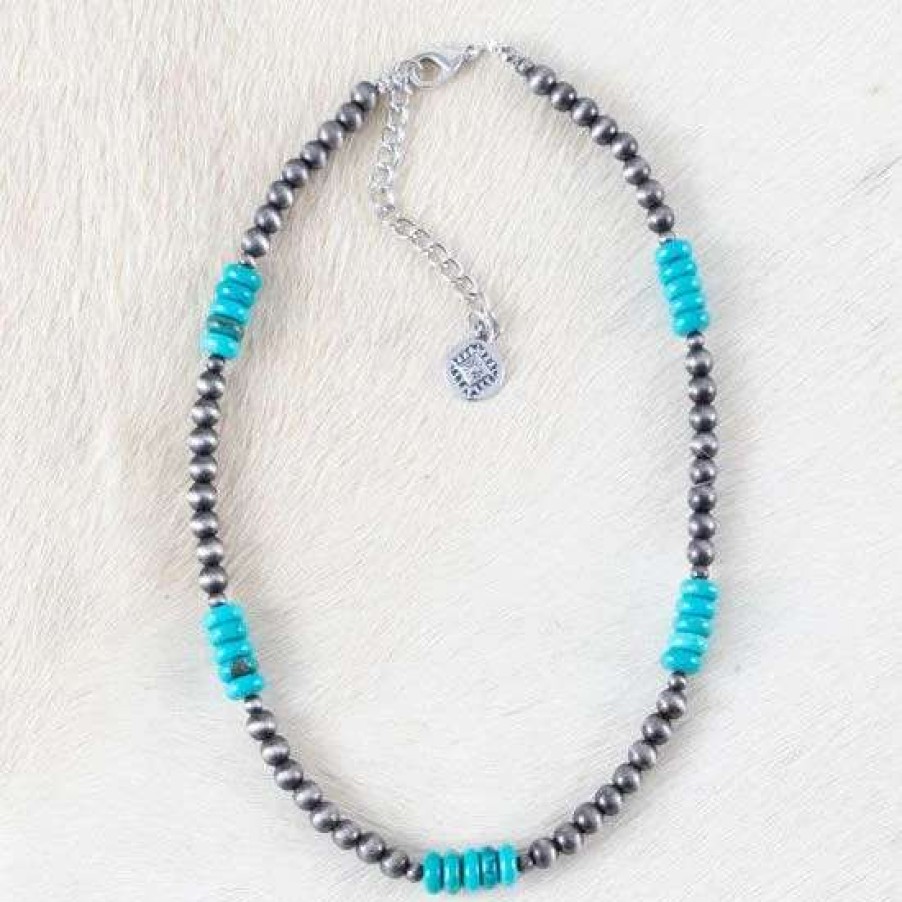 Jewelry * | West And Company Navajo Pearl & Turquoise Beaded Necklace