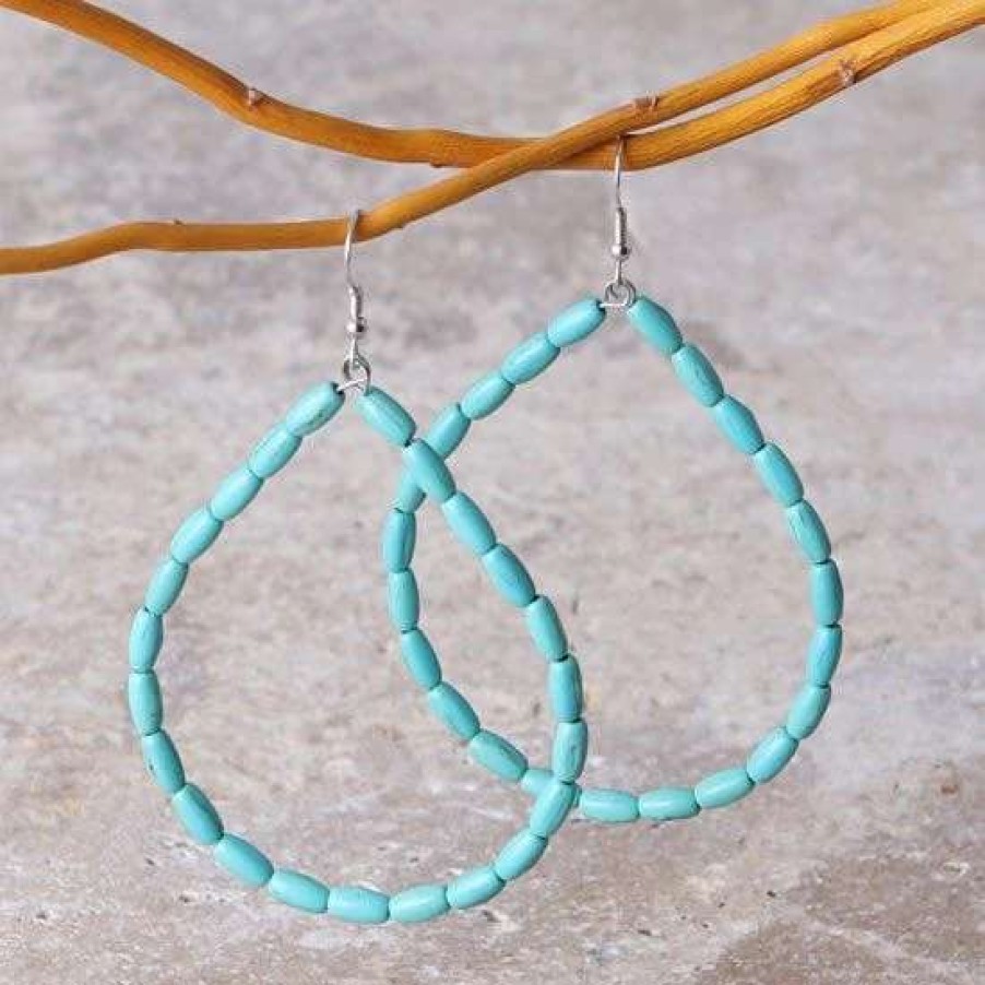 Jewelry * | West And Company Turquoise Beaded Earrings