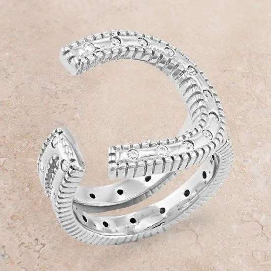 Jewelry * | Montana Silversmiths Montana Silversmith In Step Crystal Open Ring