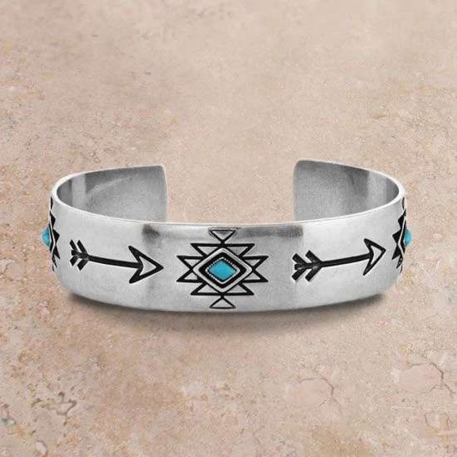 Jewelry * | Montana Silversmiths Forward Turquoise Cuff