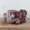 Belts * | Roper Yucca Valley Floral Tooled Belt