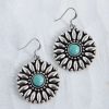 Jewelry * | Cowboy Collectibles Turquoise Sunflower Dangle Earrings