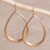 Jewelry * | Gold Textured Teardrop Earring