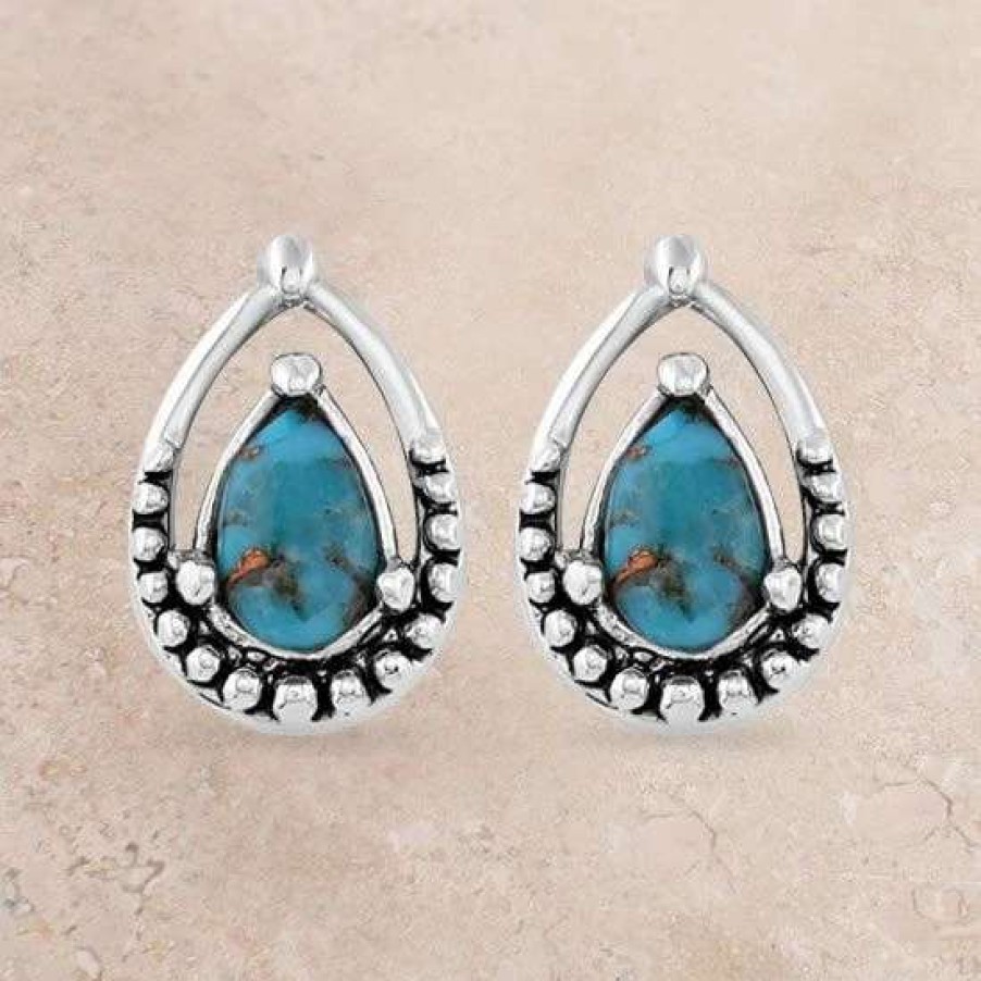 Jewelry * | Montana Silversmiths Touch Of Turquoise Earrings