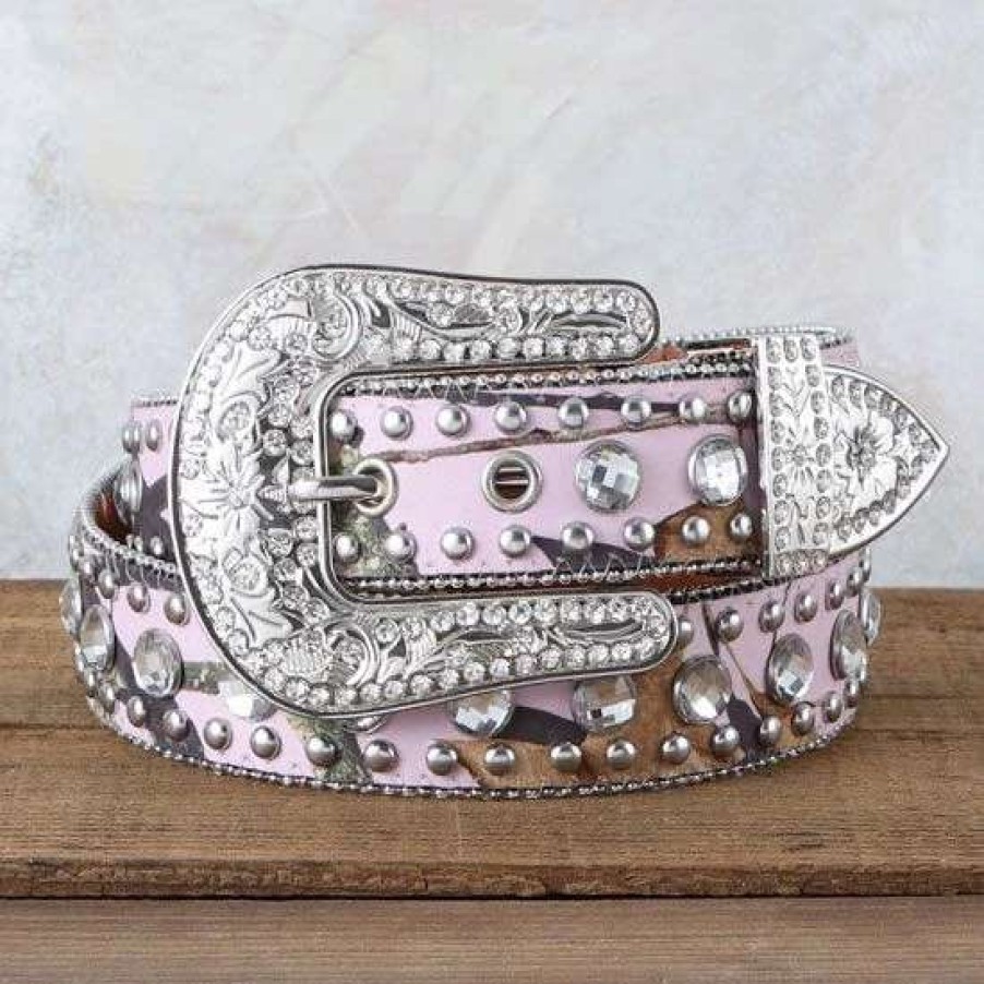 Belts * | Nocona Pink Mossy Oak Belt