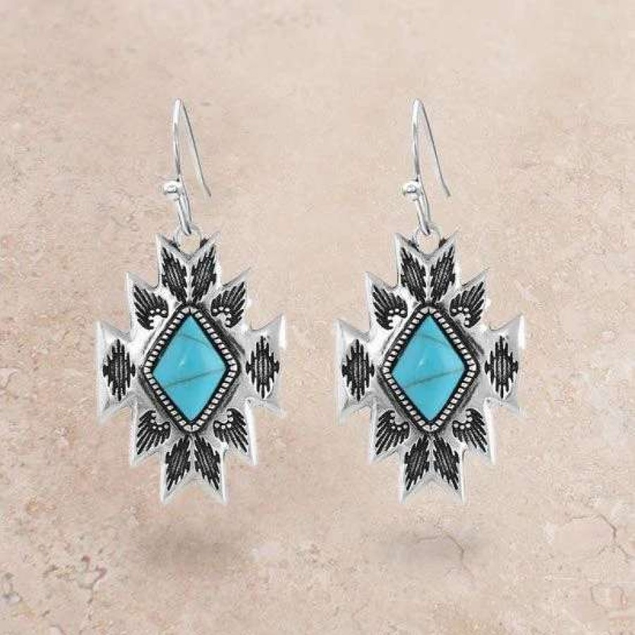 Jewelry * | Montana Silversmiths Turquoise Star Earings