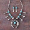 Jewelry * | Burnished Silver Squash Blossom Necklace Set