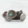 Belts * | Ariat Tooled Turquoise Concho Belt