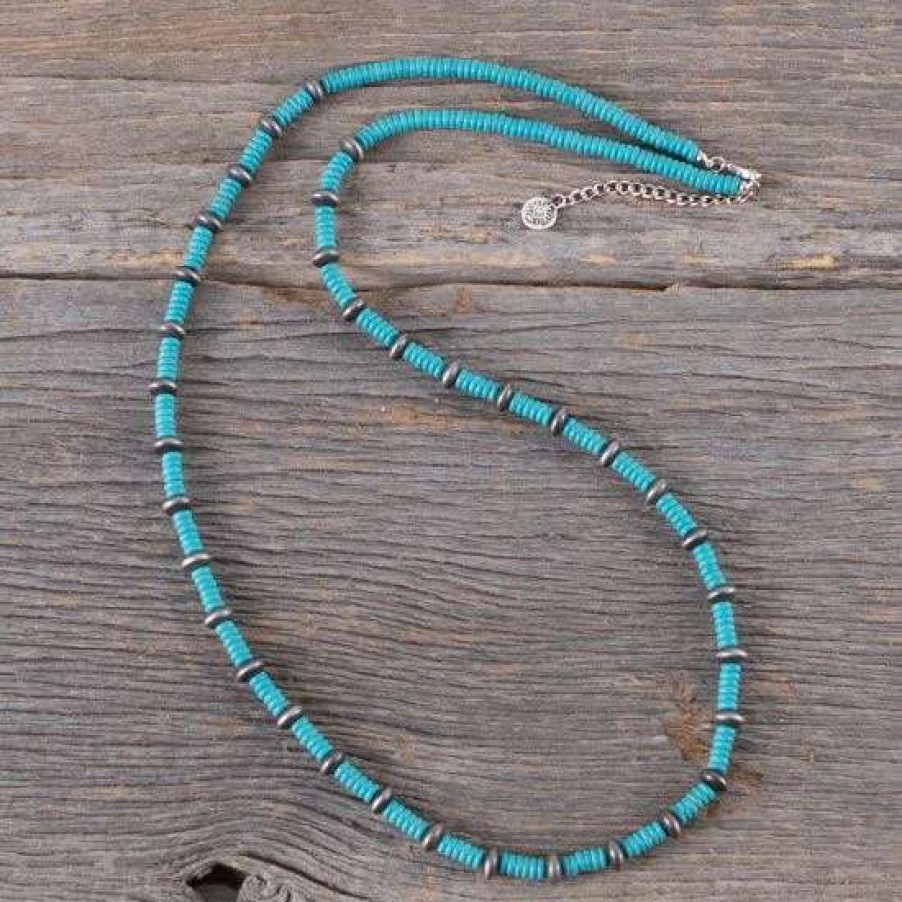 Jewelry * | West And Company Turquoise & Navajo Pearl Beaded Necklace