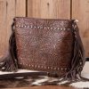 Handbags * | Trinity Ranch Coffee Floral Tooled Crossbody