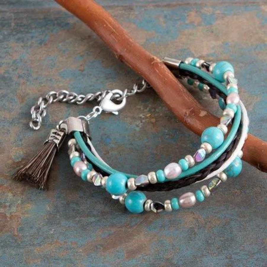 Jewelry * | Cowboy Collectibles Turquoise Beaded Stack Bracelet