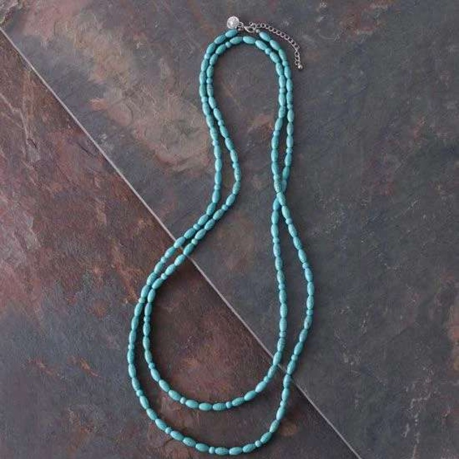 Jewelry * | West And Company Turquoise Beaded Necklace