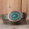 Belts * | Hooey Turquoise Feather Belt