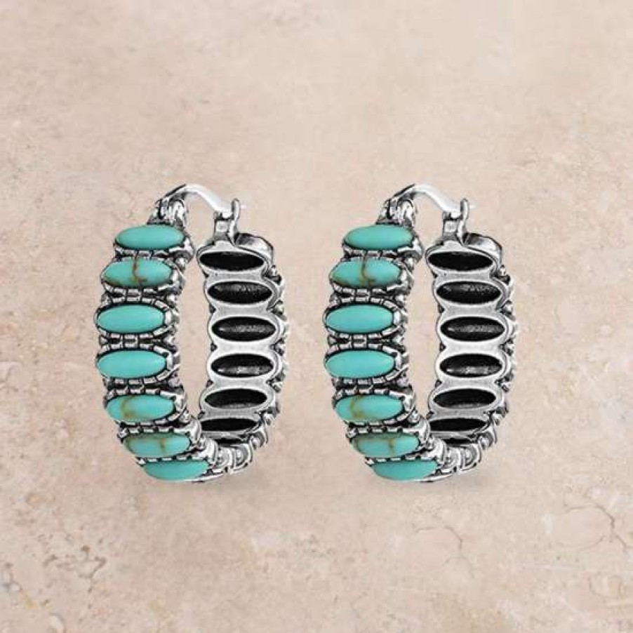 Jewelry * | Montana Silversmiths Turquoise Run Earring