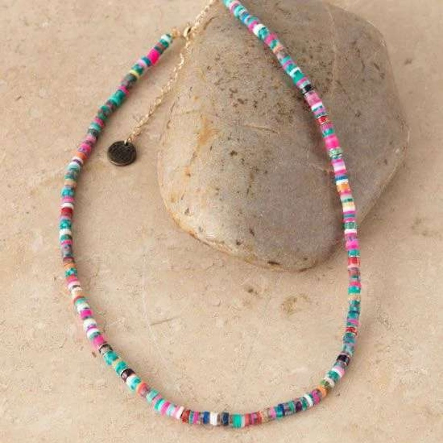 Jewelry * | Pink Panache Rainbow Beaded Necklace