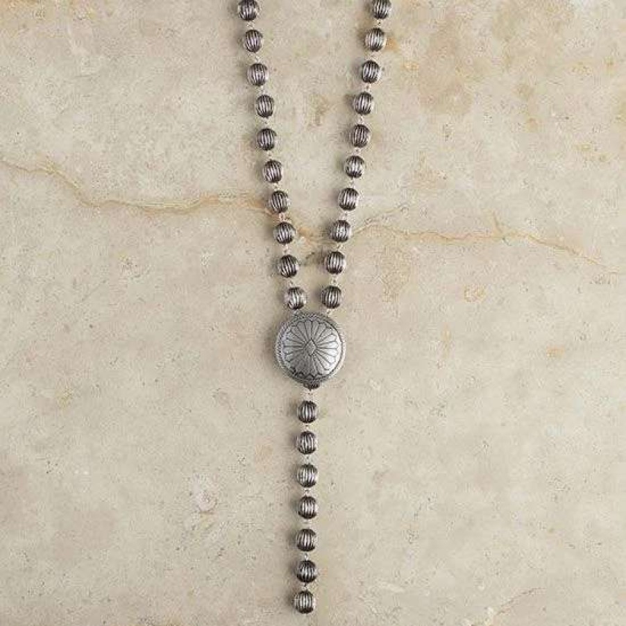 Jewelry * | West And Company Metal Concho Lariat Necklace