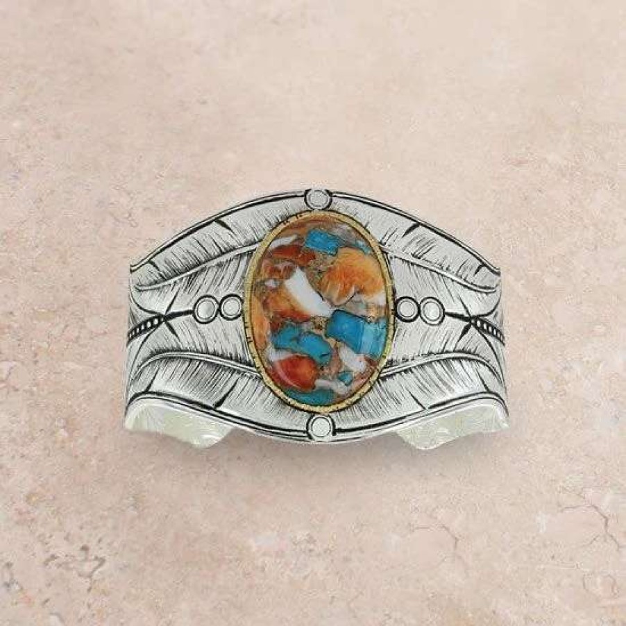 Jewelry * | Montana Silversmiths Mountain Glacier Turquoise Cuff